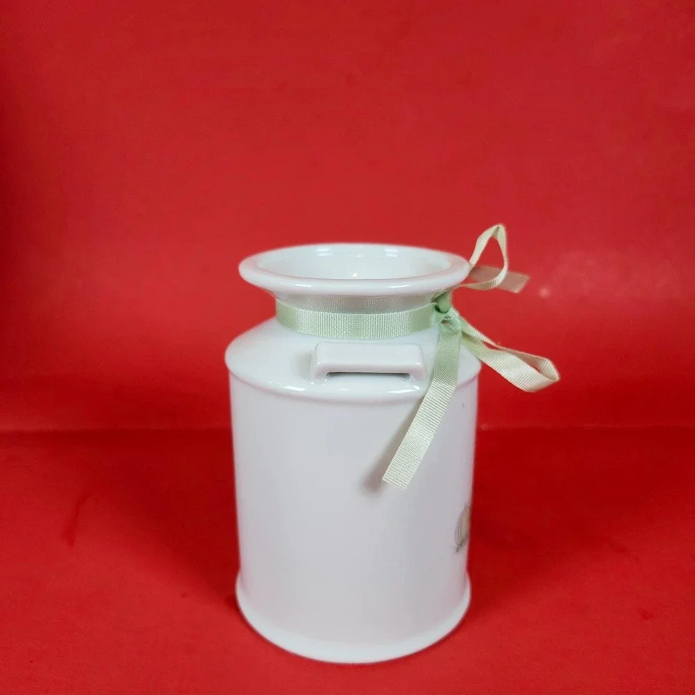 Precious Moments October Milk Can Jar Enesco Ceramic 1988‎ Fall Harvest Decor